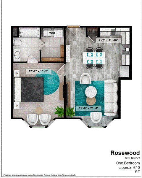 a floor plan of one bedroom apartment rosswood
